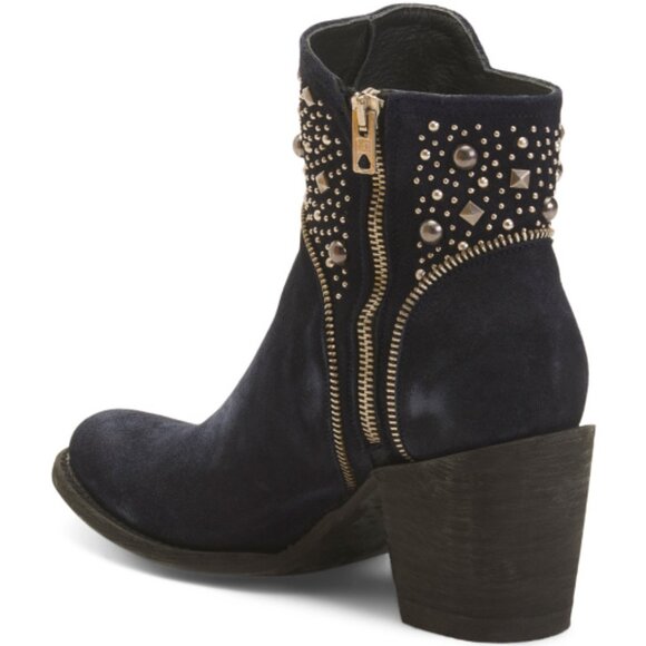 NEW  OLD GRINGO Suede Boho Studded Booties indigo for women 1367tn - Picture 2 of 5